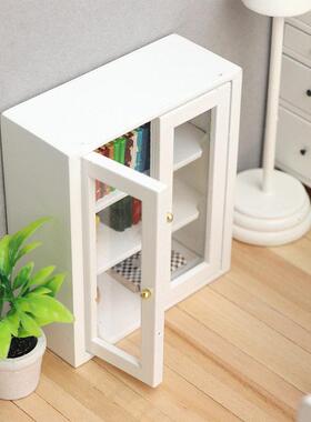 1:12娃娃屋dollhouse迷你家具微缩模型白色柜子挂橱挂壁收纳柜