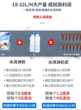 麦康冰激凌机商用立式小型雪糕机全自动甜筒机家用摆摊软冰淇淋机