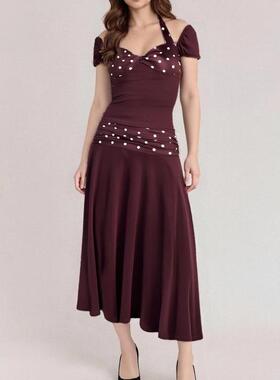 跨境热销款 Women's Clothing Sets 两套女式圆点印花恤与高腰裤