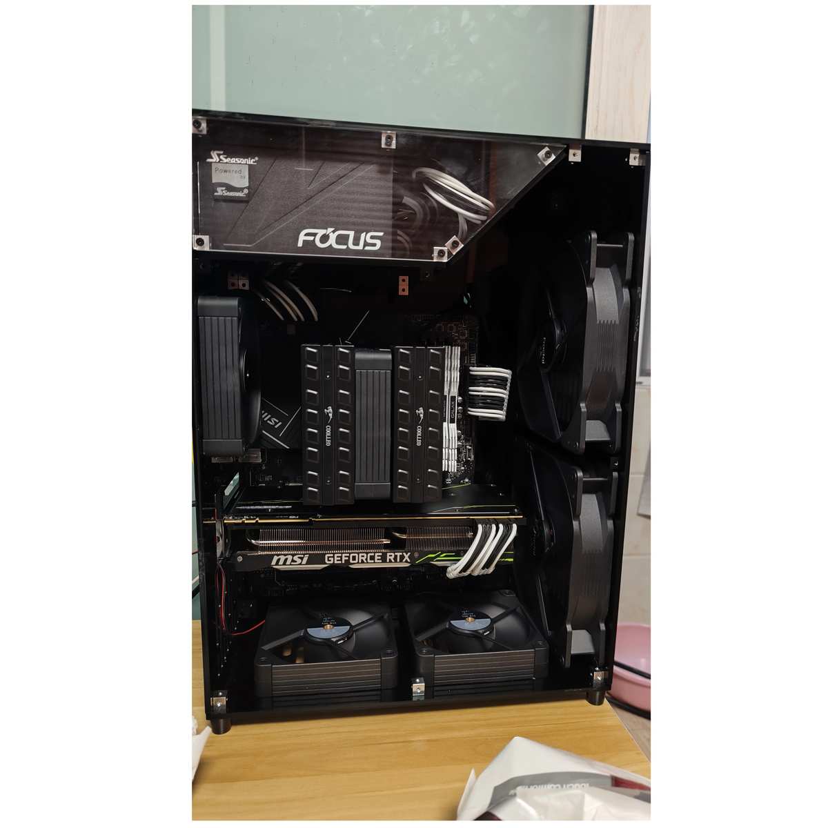 CNC customized 6mm acrylic chassis, dual 18cm fans, direct plug-in ATX chassis, top air cooling