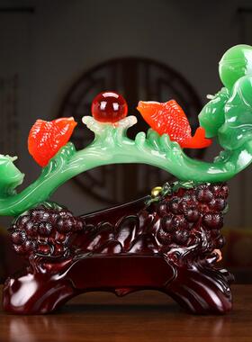 招财吉祥玉如意摆件家居客厅酒柜电视柜装饰品工艺品创意乔迁礼品