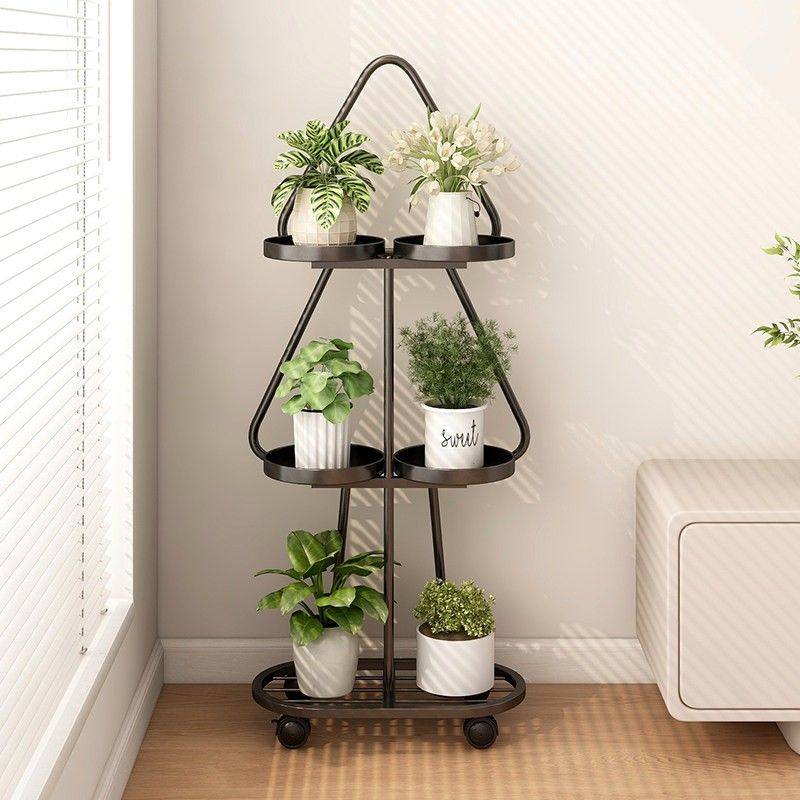 家用铁艺多层阳台置物架高端摆件展示架室内可移动客厅落地式花架,淘宝优惠券,粉丝福利购,淘宝优惠卷