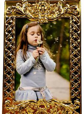 金属锌合金矩形相框桌面摆件相片装饰框可加印logo艺术金属工艺品