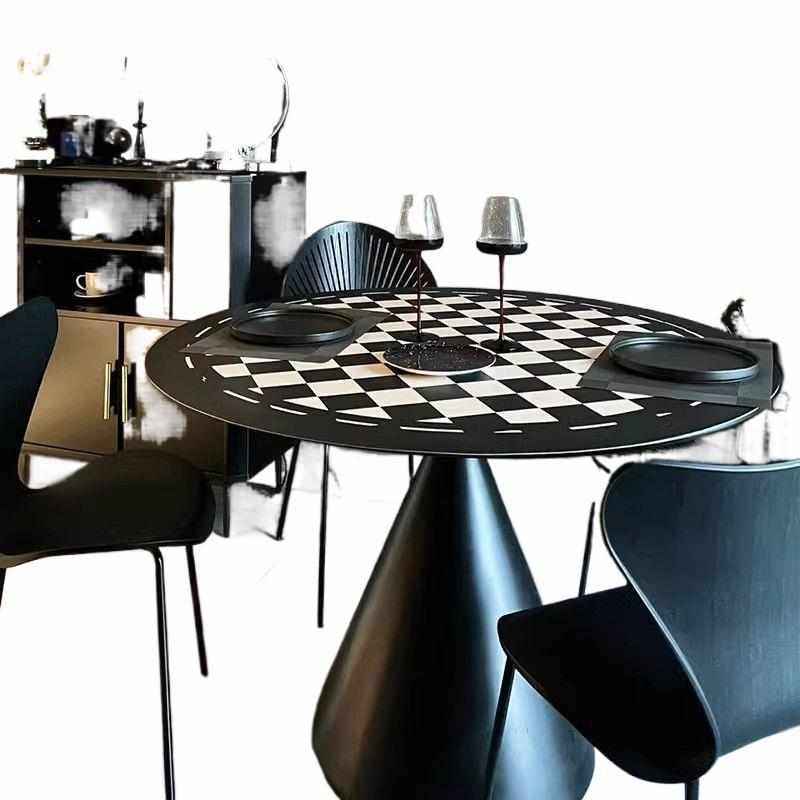 岩板圆形餐桌家居现代简约圆桌小户型家用饭桌椅组合公寓民宿餐桌,淘宝优惠券,粉丝福利购,淘宝优惠卷