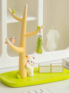 入户进门玄关置物架摆件钥匙收纳挂架装饰挂钩眼镜首饰手表放置架