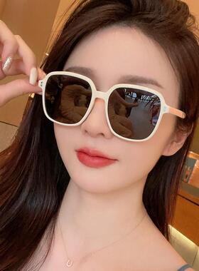 2025新款太阳眼镜女士抗UV白色太阳眼镜女款高级感近视带度数眼镜