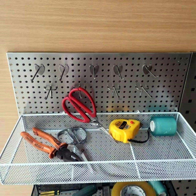 Hole board hanging basket punching board hook storage blue supermarket shelf hanging net basket hardware hanging net pocket storage rack hanging board