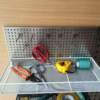 Hole board hanging basket punching board hook storage blue supermarket shelf hanging net basket hardware hanging net pocket storage rack hanging board