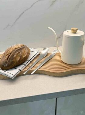 现代简约样板间厨房摆件仿真假面包烘焙主题实木砧板餐板研磨器