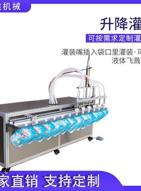 17L自立袋吸嘴袋牛奶酸梅汁饮用水洗衣液液体定量灌装机送拧盖机