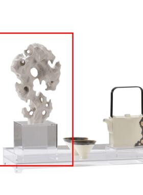 新中式家居摆设样板房太湖石软装饰品茶室客厅酒柜玄关博古架摆件