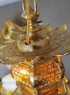 厂家铸铜灯笼雕塑纯铜台灯摆件家居客厅铜制工艺品广场摆件