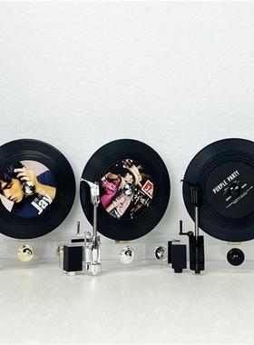 复古黑胶留声机模型 非真机 黑胶唱片摆件别墅客厅样板间古董摆件