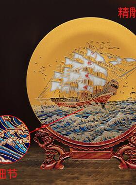 一帆风顺公司开 业高档工艺礼品摆饰乔迁办公室轻奢摆件送领导定