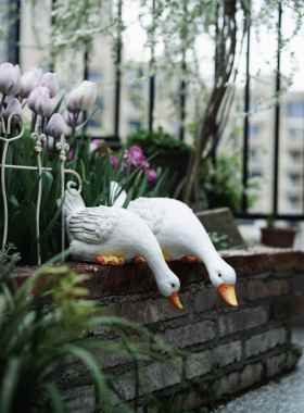 花园装饰户外庭院小鸭子摆件美式田园风别墅小院水池露台布置造景