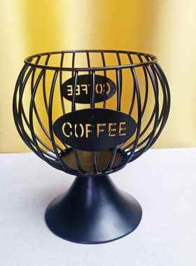 厂家直销创意铁艺咖啡胶囊收纳筐大围栏底座果冻框圣女杯铁艺摆件