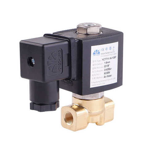 余姚永创YCTT11黄铜电磁阀 小型直2位2通直动式常闭 高压力 雾化 - 图1