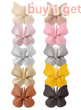 2pcs Small Size Waist Butterfly Hair Leather 发夹