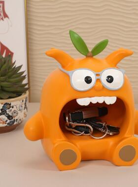怪兽客厅收纳品玄关户钥250613意匙托盘桌面笔筒创摆件家居装入饰