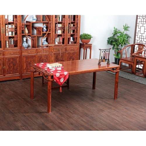 南榆木书画桌中式餐实桌木家简723约具写字台休闲案书法桌案电画 - 图0