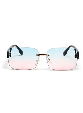 墨镜女老钱风适合脸大的太阳镜无边框长方形眼镜钻石切边复古高级