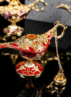 新款直销复古创意金属工艺品小号阿拉丁神灯家居礼品香薰壶许愿神