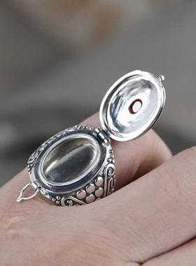 尼泊尔嘎乌盒戒指男女个性潮款复古民族风可打开装东西的指环手饰