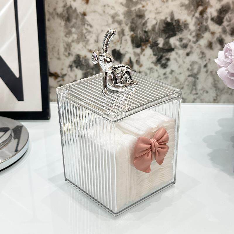 化妆棉收纳盒网红带盖防尘棉签罐亚克力透明盒子桌面小饰品置物盒,淘宝优惠券,粉丝福利购,淘宝优惠卷