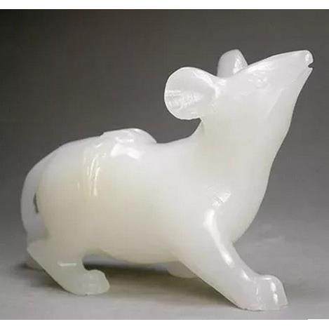 Genuine authentic jade two fine zodiac rat ornaments jade rat ornaments Afghan white jade jade ten quality free shipping