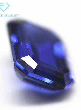 长方形倒角车平培育蓝宝石 祖母绿切工实验室培植再生长sapphire