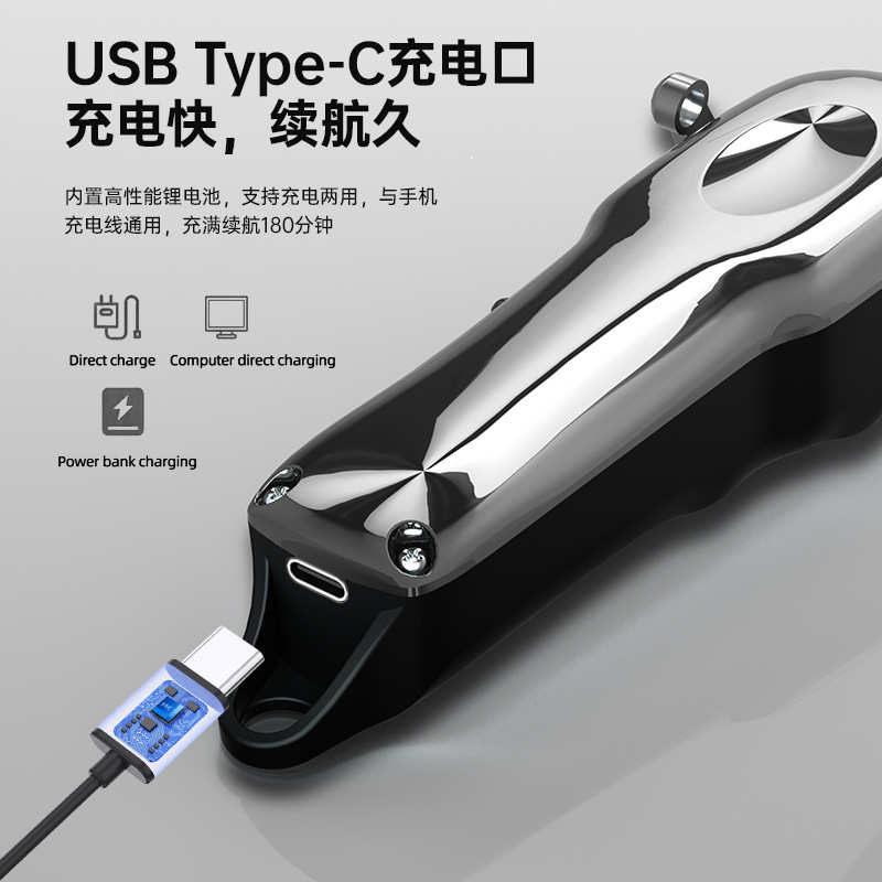 理发器套装液晶数显电动理发器男士油头雕刻电推剪电推子剃头套装 - 图0