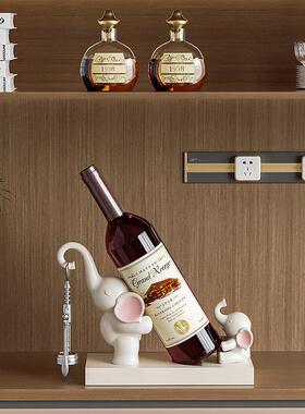 创意大象红酒架摆件现代轻奢高档葡萄酒托 托家居摆设客厅酒柜装