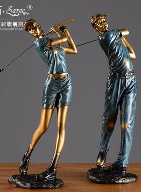 欧式高尔夫雕塑人物客厅电视柜酒柜软装饰办公室斯堪的纳维亚无障