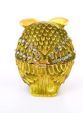 滴油镶钻金属工艺品摆件 可爱猫头鹰创意家居摆件