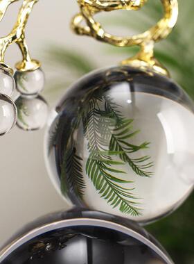 轻奢新中式招财水晶葫芦摆件客厅电视柜酒柜装饰品乔迁新居礼品