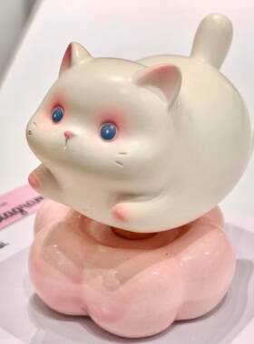 可爱旋转小猫办公室桌面装饰治愈创意摆件工位家居装饰品入户玄关
