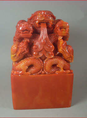 九龙厂家直销旅游纪念寿山印章展销会 仿古红礼品石摆件玉玺