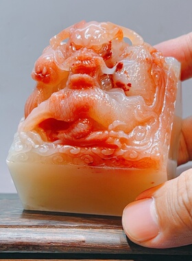 大师精品印章 祥龙戏珠龙玉玺 纯手工雕刻印石篆刻金石闲章寿山石