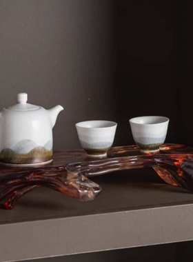 艺贝子新中式中古博古架高档装饰品摆件书房书架茶室设计师组合