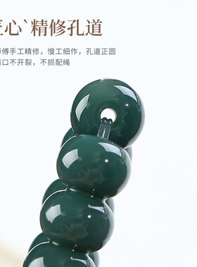 2026天然深绿色白玉菩提根108颗佛珠手串手持女菩提子文玩念珠手