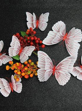 补洞眼墙贴遮丑彩色蝴蝶立体墙面装饰蝴蝶品蝴蝶流光溢彩双层