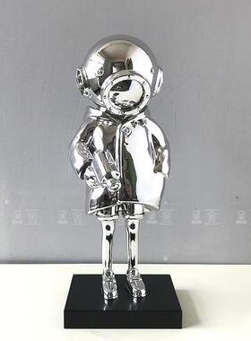 轻奢创意样板间售楼处客厅电视柜玄关展厅人物雕塑探险者家具摆件