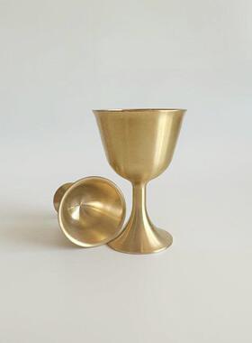 酒杯酒盅中式黄铜摆件供奉酒杯供酒供水法器供财神观音供杯 铜杯