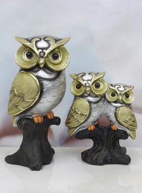 新款直销美式猫头鹰树脂工艺品摆件创意家居装饰品客厅软装摆设猫