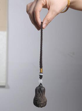 艺铭仙苑香白菜木雕手把件新款百车载挂件随身文玩把件