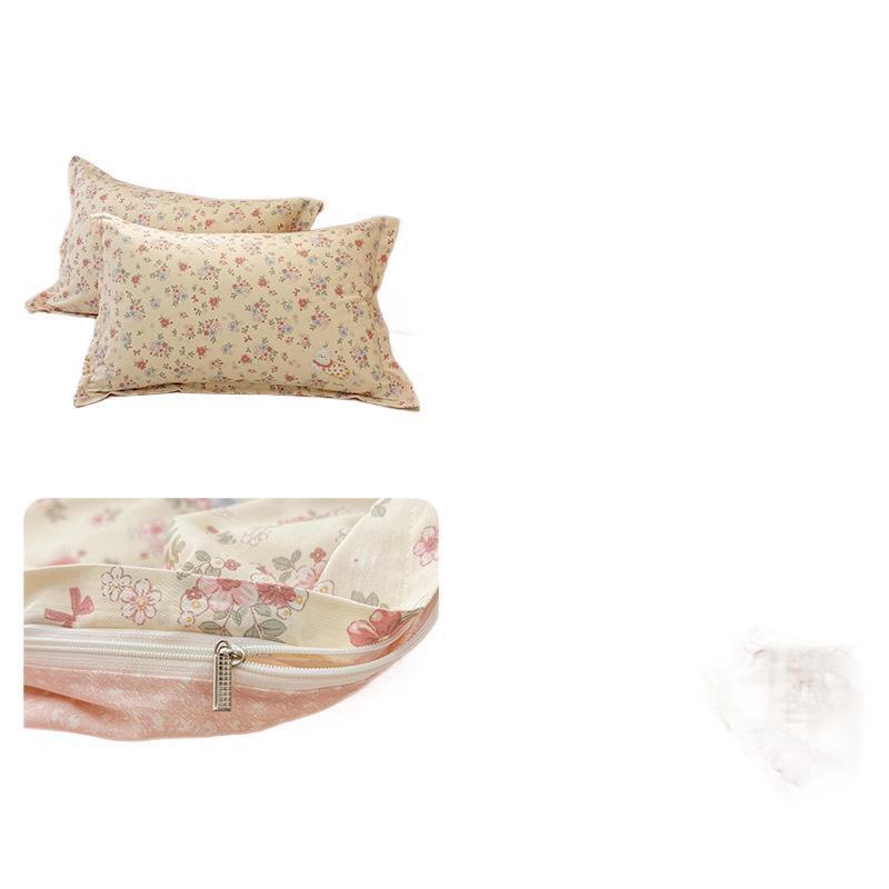 Direct selling small fresh pure cotton four-piece set new cotton quilt cover dormitory bed single three-piece set bedding and other