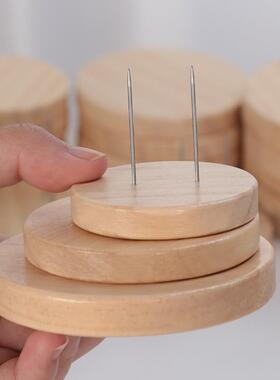 站立玩偶底座毛线钩织编织模型娃娃羊毛毡带针木质底座展示站台