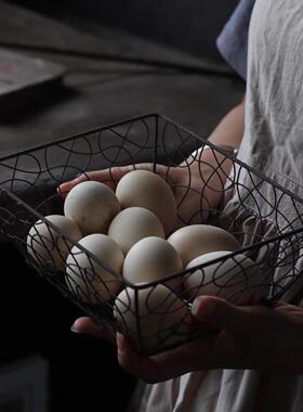 乡村铁艺花篮 野餐篮 面包筐美食拍摄道具覆古怀旧杂货收纳小篮子