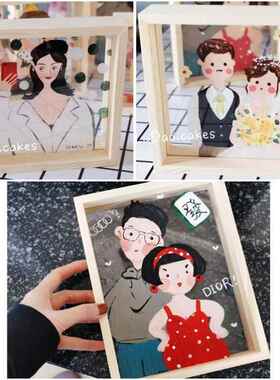 Double sided transparent acrylic photo frame specimen frame