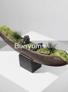 新中式永生青苔藓微景观摆件样板间桌面造景盆栽花艺玄关软装饰品